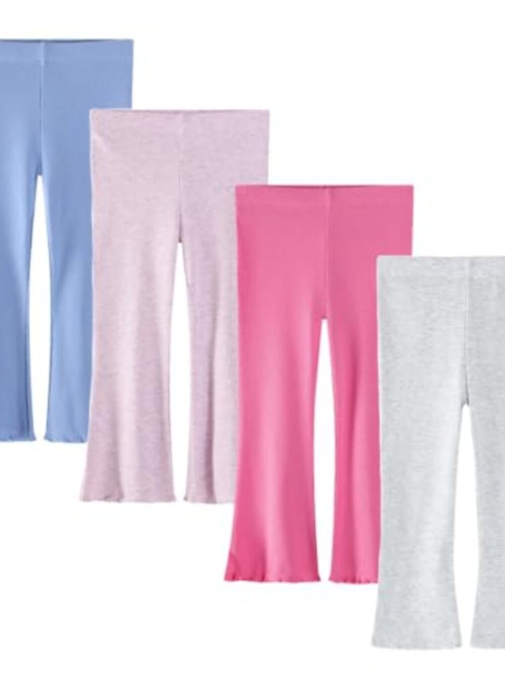 Girls 4 Pack Flare Leggings Cotton Bell Bottoms 2-7T